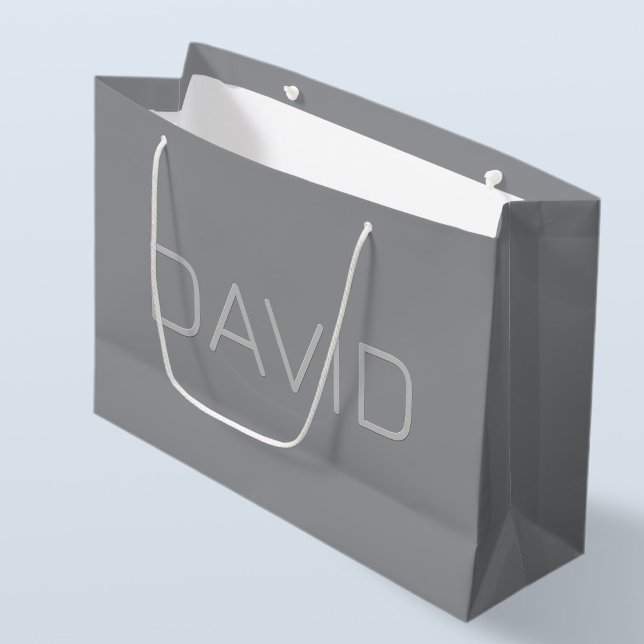 Simple 3 Dimensional Looking Text | Grey Large Gift Bag (Creator Uploaded)