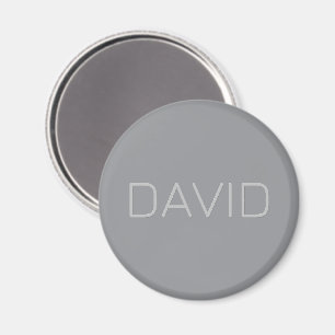 Simple 3 Dimensional Looking Text Grey Magnet
