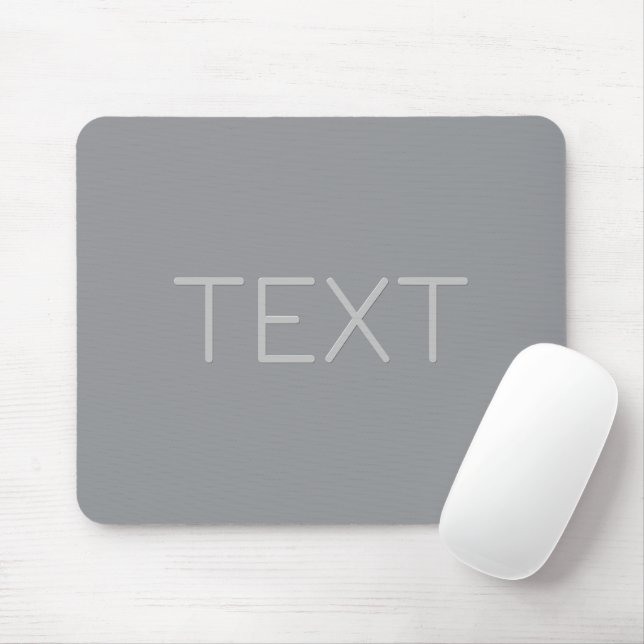 Simple 3 Dimensional Looking Text | Grey Mouse Pad (With Mouse)