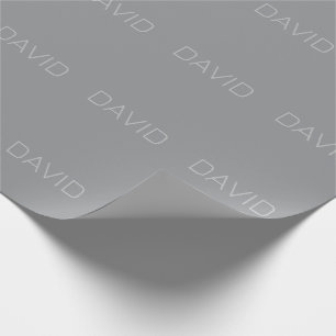 Simple 3 Dimensional Looking Text Grey Wrapping Paper