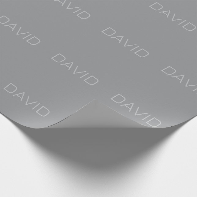 Simple 3 Dimensional Looking Text | Grey Wrapping Paper (Corner)