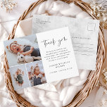 Simple 3 Photo Baby Announcement Thank You Card<br><div class="desc">Simple 3 Photo Baby Announcement Thank You Card. Click the edit button to easily customise this thank you template with your own details and photograph.</div>