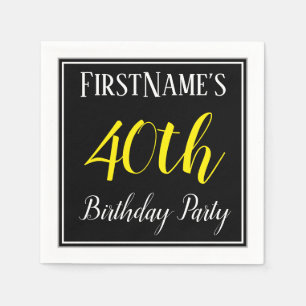 Simple, 40th Birthday Party w/ Custom Name Napkin