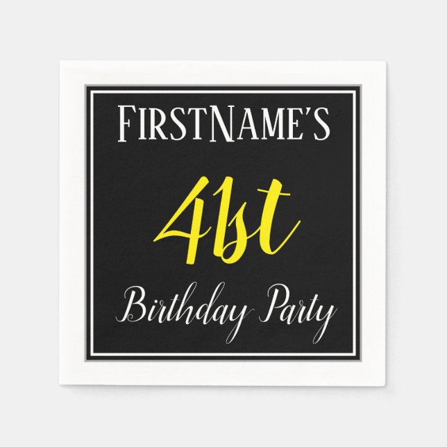 Simple, 41st Birthday Party w/ Custom Name Napkin (Front)