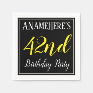 Simple, 42nd Birthday Party w/ Custom Name Napkin