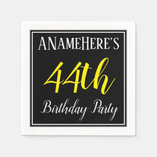 Simple, 44th Birthday Party w/ Custom Name Napkin