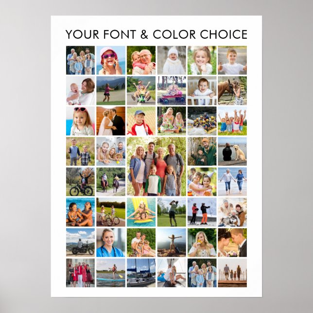 Simple 45 Photo Collage Custom Poster (Front)