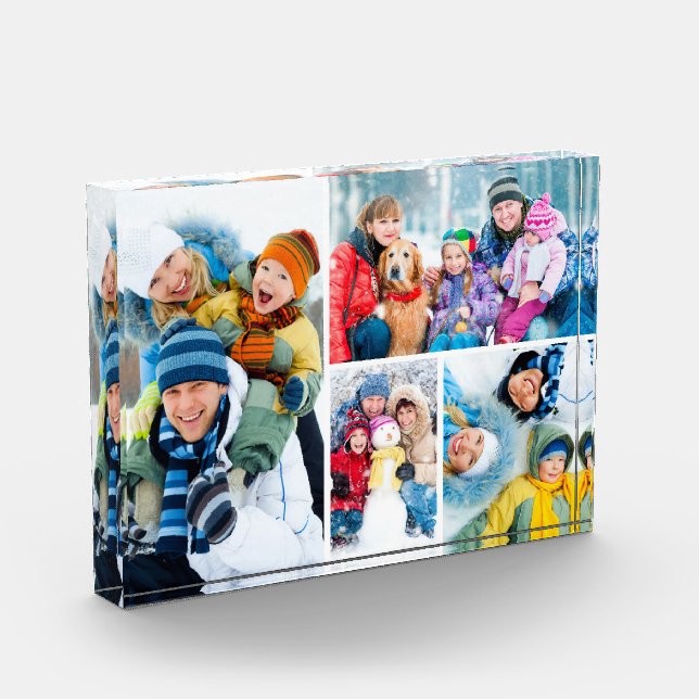 Simple 4 Photo Collage Acrylic Photo Block (Left)