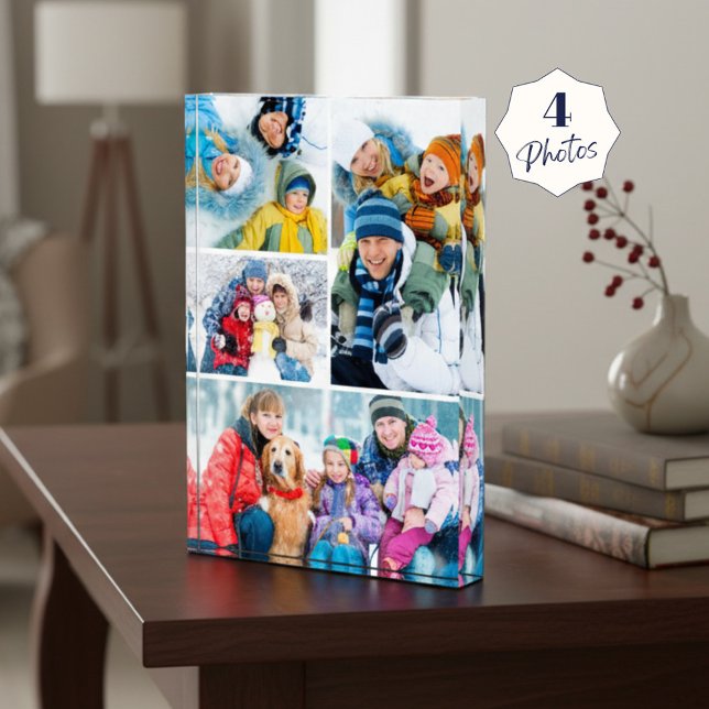 Simple 4 Photo Collage Acrylic Photo Block (Creator Uploaded)