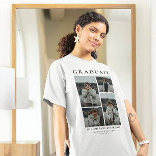 Simple 4 Photo Collage Graduation Gift T-Shirt