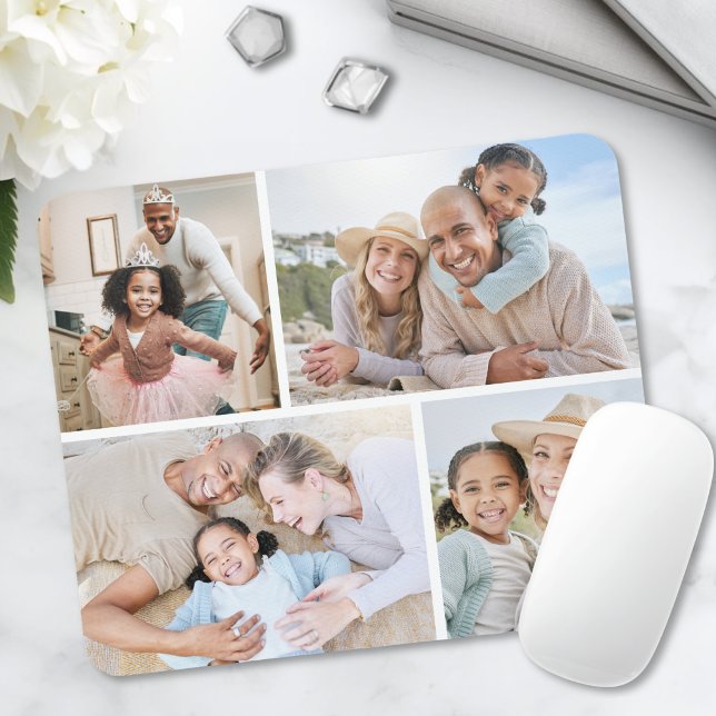 Simple 4 Photo Collage Mouse Pad (Simple 4 Photo Collage Mouse Pad )