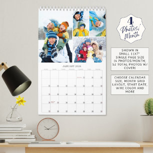 Simple 4 Photos Per Month Calendar