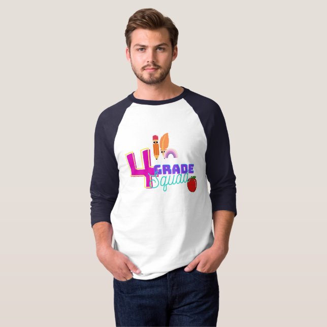 Simple 4th Grade Squad Crew Team Back to school T-Shirt (Front Full)
