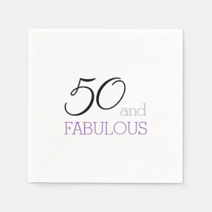 Simple 50 and Fabulous Minimalist Typography Paper Napkin