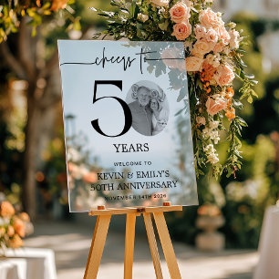 Simple 50th Anniversary Cheers to 50 Welcome Sign