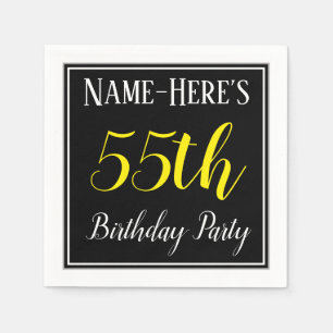 Simple, 55th Birthday Party w/ Custom Name Napkin