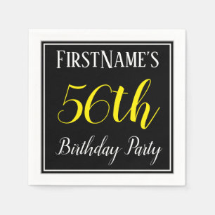 Simple, 56th Birthday Party w/ Custom Name Napkin