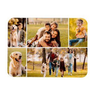 Simple 5 Photo Collage Magnet