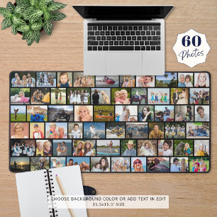 Simple 60 Photo Collage Custom Colour Desk Mat
