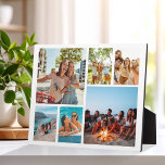 Simple 6 Photo Collage Plaque<br><div class="desc">Create your own personalised photo collage plaque. Add 6 of your favourite pictures and custom colour background in this modern template design.</div>