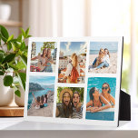 Simple 6 Photo Collage Plaque<br><div class="desc">Create your own personalised photo collage plaque home decor. Add 6 of your favourite pictures and custom colour background in this modern template design.</div>
