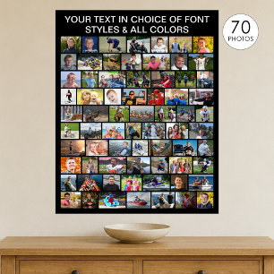Simple 70 Photo Collage Custom Personalised Poster