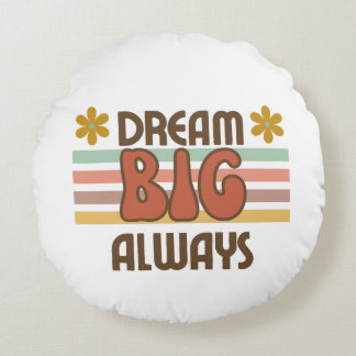 Simple 70's style design round cushion