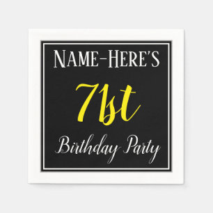 Simple, 71st Birthday Party w/ Custom Name Napkin