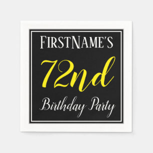 Simple, 72nd Birthday Party w/ Custom Name Napkin