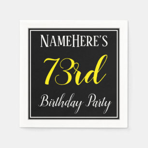Simple, 73rd Birthday Party w/ Custom Name Napkin