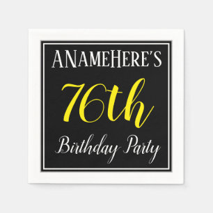 Simple, 76th Birthday Party w/ Custom Name Napkin