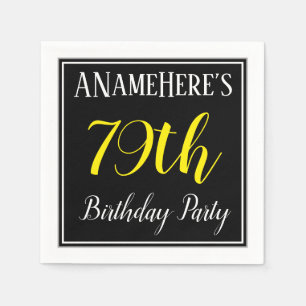 Simple, 79th Birthday Party w/ Custom Name Napkin