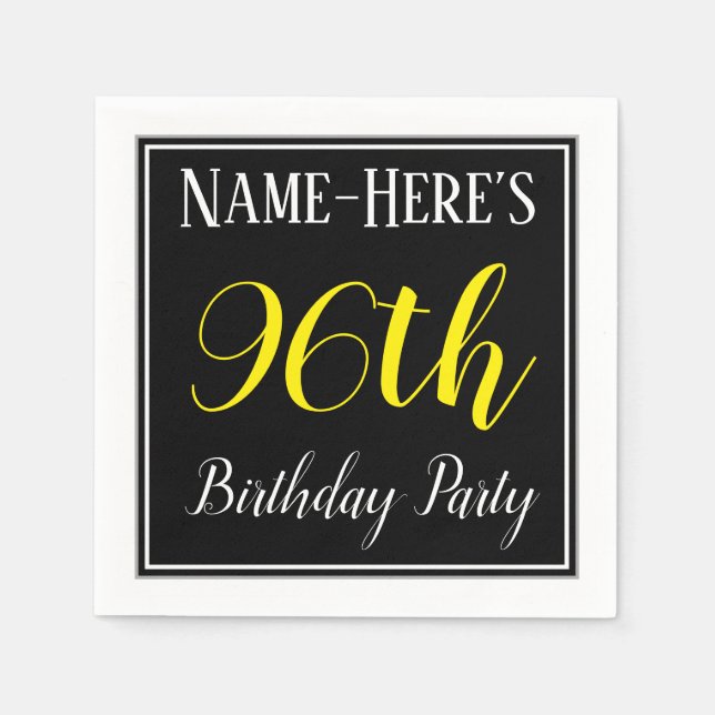 Simple, 96th Birthday Party w/ Custom Name Napkin (Front)