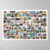 Simple 99 Photo Collage Custom Colour Poster (Front)