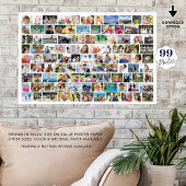 Simple 99 Photo Collage Custom Colour Poster
