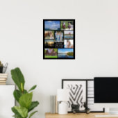 Simple 9 Photo Collage Custom Colour Personalised Poster (Home Office)