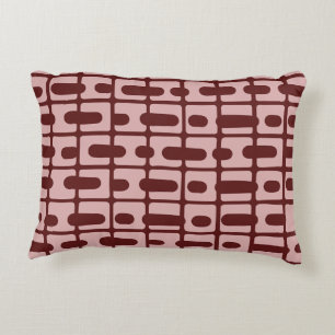 Simple Abstract Burgundy Pink Pattern Decorative Cushion
