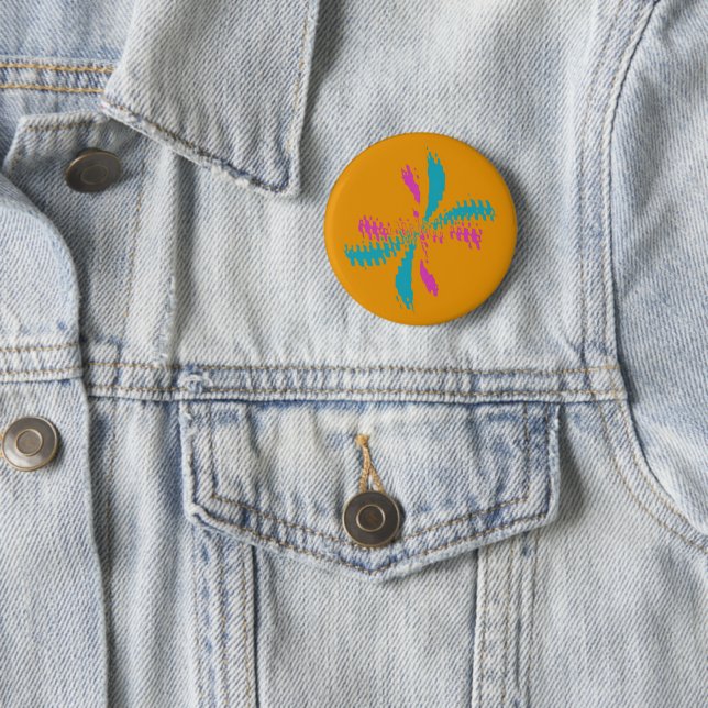 Simple Abstract Butterfly Flight Messy Pattern 6 Cm Round Badge (In Situ)