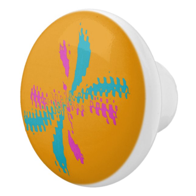 Simple Abstract Butterfly Flight Messy Pattern Ceramic Knob (Right)