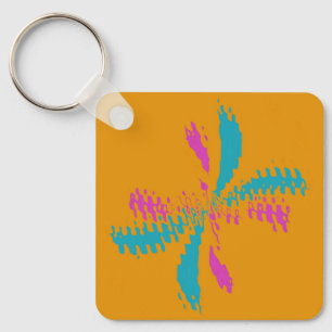 Simple Abstract Butterfly Flight Messy Pattern Key Ring