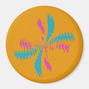 Simple Abstract Butterfly Flight Messy Pattern Magnet