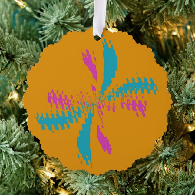 Simple Abstract Butterfly Flight Messy Pattern Tree Decoration Card (Insitu (Tree))