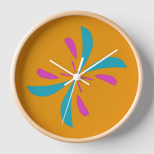 Simple Abstract Butterfly Flight Pattern Clock (Front)