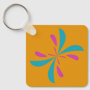 Simple Abstract Butterfly Flight Pattern Key Ring