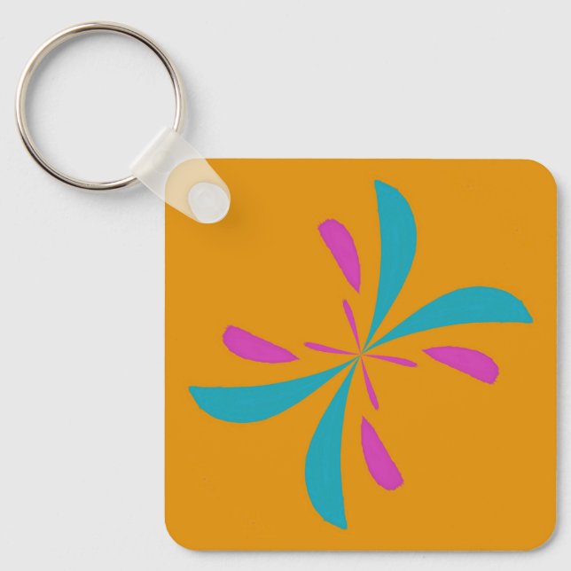 Simple Abstract Butterfly Flight Pattern Key Ring (Front)