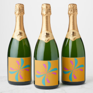 Simple Abstract Butterfly Flight Pattern Sparkling Wine Label