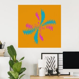 Simple Abstract Butterfly Flight Pattern Two Poster