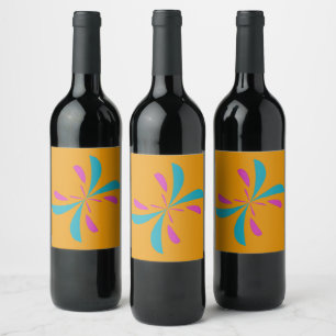 Simple Abstract Butterfly Flight Pattern Wine Label