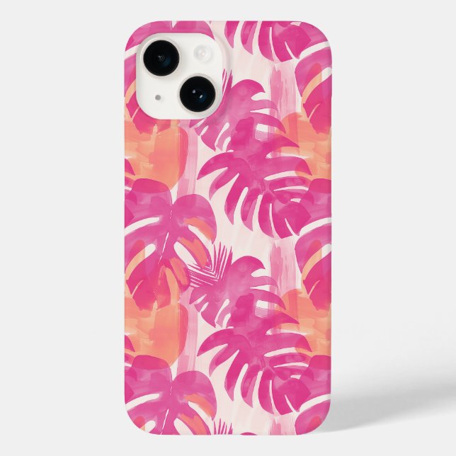 Simple abstract pattern with leaves of monstera, f Case-Mate iPhone case (Back)