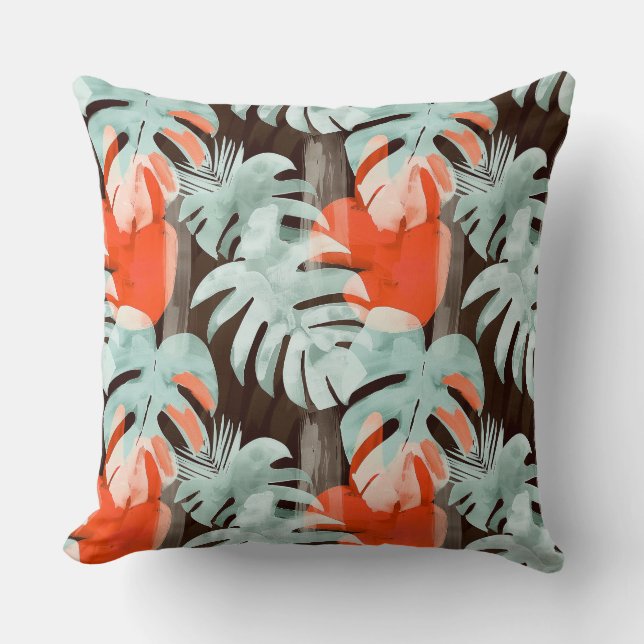 Simple abstract pattern with leaves of monstera, f cushion (Front)
